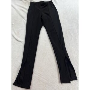 Nasty Gal Women's Size 2 Black Knit Split Front‎ Pull On Slim Leg Pants